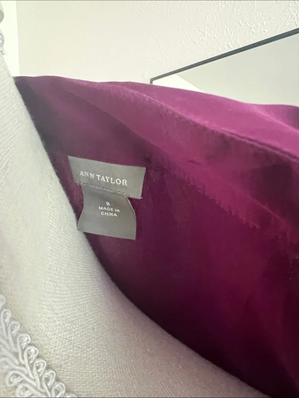 Ann Taylor Satin Ruffle V-Neck Camisole - Purple - Picture 2 of 8
